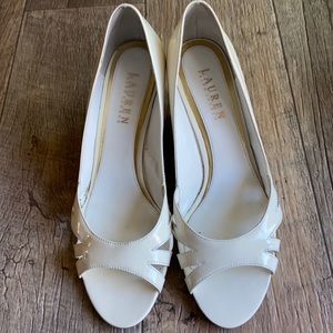 Lauren Ralph Lauren White Wedge Heels
